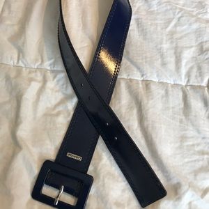 Blue patent leather Calvin Klein 2 inch size large belt